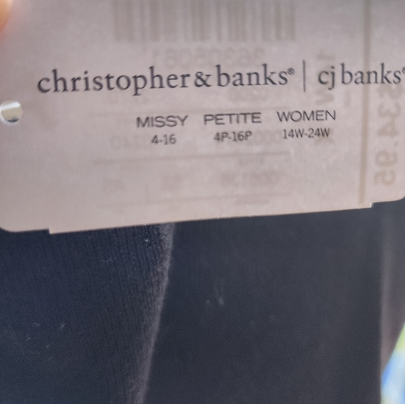 CJ Banks Sweater Vest Black Red & Silver Metallic Stripes Size 14W NWT - Picture 3 of 6